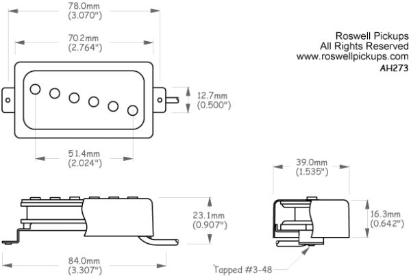 Humbucker Size Single Coil Pickup / Alnico 5 – Roswell Pickups