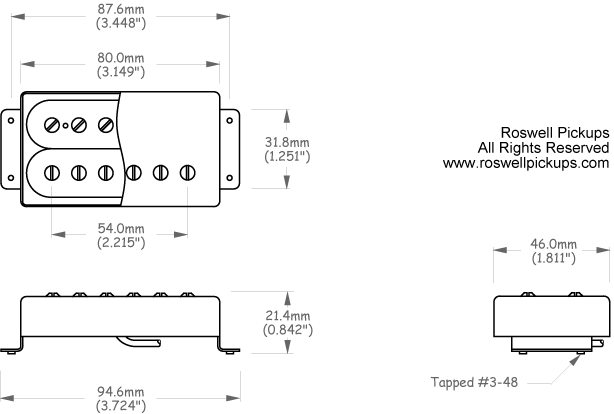 Wide Range style Humbucker Pickup / Alnico 5 – Roswell Pickups