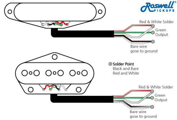 Stacked Humbucker Tele Pickup / Alnico 5 – Roswell Pickups