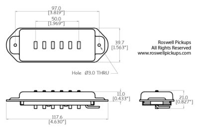 P90 Dog Ear Staple Pickups / Alnico 5 – Roswell Pickups