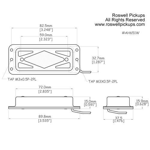 D Grill Gold Foil Guitar Pickup / Alnico 5 – Roswell Pickups