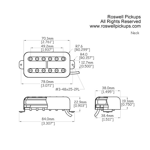 Humbucker sized Filtertron Pickup – Roswell Pickups
